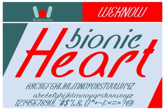 Bionic Heart: A Versatile Handwritten Font
